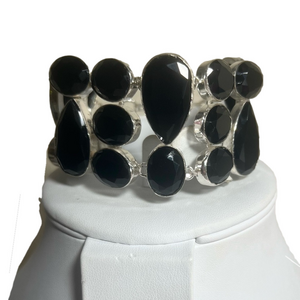 Black Onyx 925 Large Gemstone Bracelet